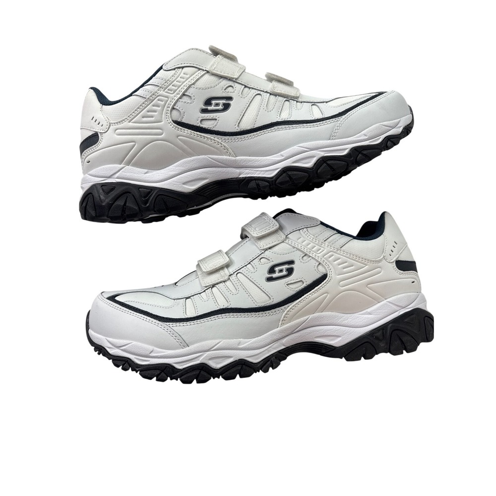 Skechers Athletics Mens White Navy Memory Foam Extra Wide Sneakers 50121E 16